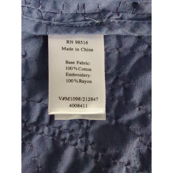 Coldwater Creek Shaped Denim Blue Full Zip Jacket stitched detail women size W18 - Picture 9 of 10